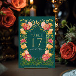 Tarjeta De Mesa Boda de jardín encantada de fantasía verde<br><div class="desc">Celebra con este diseño de la Boda Jardín encantada de Fantasía. Este diseño es perfecto para parejas que buscan una estética moderna y caprichosa. El diseño de la parte trasera de la invitación NO es un verdadero Relieve metalizado de oro. Los elementos se imprimen exactamente como aparecen en la pantalla...</div>