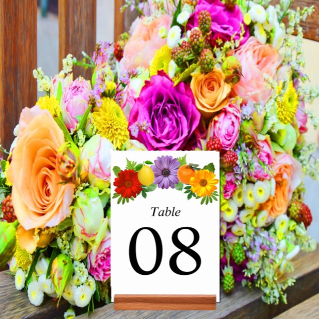 Tarjeta De Mesa Boda de jardín floral de cítricos (Subido por el creador)