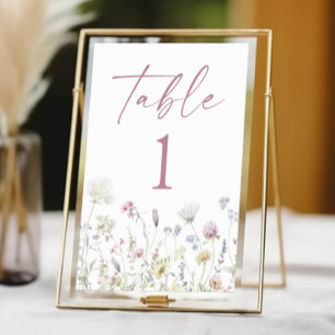 Tarjeta De Mesa Boda de jardín floral de flores silvestres