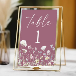 Tarjeta De Mesa Boda de jardín floral de flores silvestres