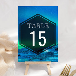 Tarjeta De Mesa Boda de la Aurora Ártica de las Luces del Norte
