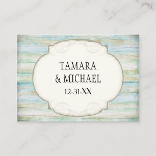 Tarjeta De Mesa Boda de la costa costera de Driftwood Ocean Beach