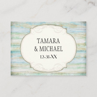 Tarjeta De Mesa Boda de la costa costera de Driftwood Ocean Beach