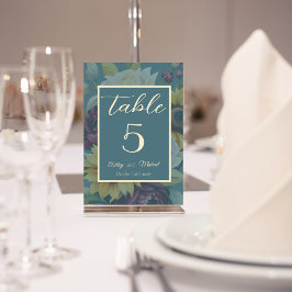 Tarjeta De Mesa Boda de la elegancia del país del girasol