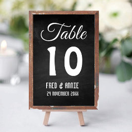 Tarjeta De Mesa Boda de la elegancia moderna en blanco y negro