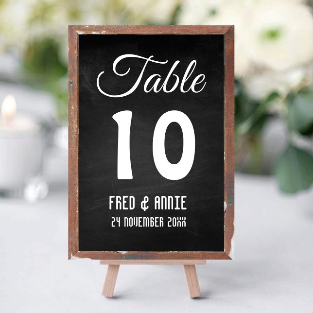 Tarjeta De Mesa Boda de la elegancia moderna en blanco y negro (Subido por el creador)