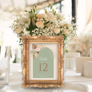 Tarjeta De Mesa Boda de la Fábrica de la Moneda Rustica de Boho Mo