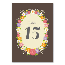 Tarjeta De Mesa Boda de la guirnalda floral de Boho