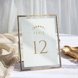 Tarjeta De Mesa Boda de la luna celeste de oro