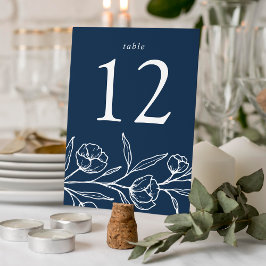 Tarjeta De Mesa Boda de la Marina Floral esbozada