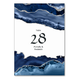 Tarjeta De Mesa Boda de la Marina y el Agate de Plata