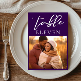 Tarjeta De Mesa Boda de la Noche Real de la Pareja Púrpura