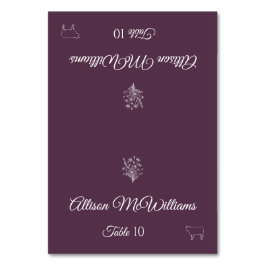 Tarjeta De Mesa Boda de la plaza - Flor silvestre Elegance-Carne-