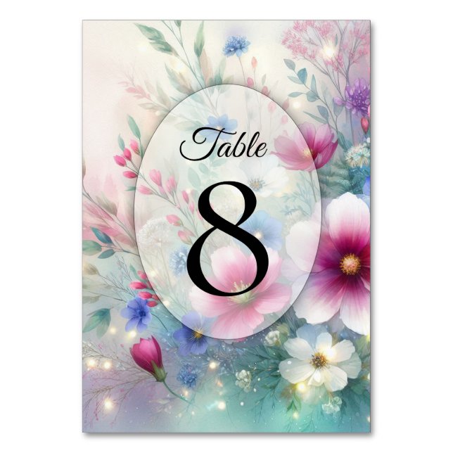 Tarjeta De Mesa Boda de la primavera de brotes radiantes (Anverso)
