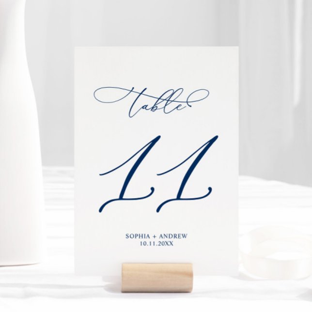Tarjeta De Mesa Boda de la tabla de caligrafía 11 de la Marina Blu (Subido por el creador)