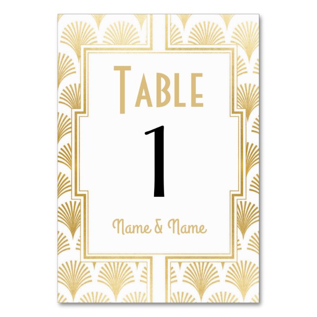 Tarjeta De Mesa Boda de la tabla número 1920 de Gatsby (Anverso)