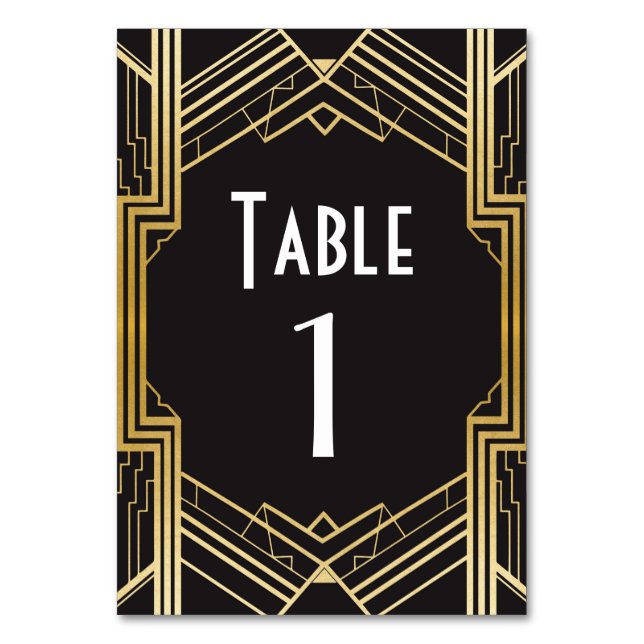 Tarjeta De Mesa Boda de la tabla número 1920 de Gatsby (Anverso)