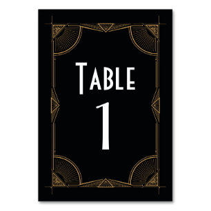 Tarjeta De Mesa Boda de la tabla número 1920 de Gatsby
