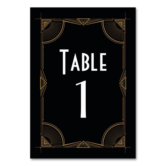 Tarjeta De Mesa Boda de la tabla número 1920 de Gatsby (Anverso)