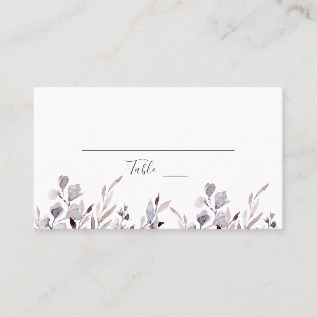 Tarjeta De Mesa Boda de la vegetación del invierno (Anverso)