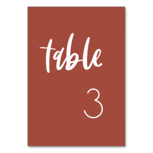 Tarjeta De Mesa Boda de ladrillo quemado moderno y elegante