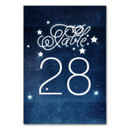 Tarjeta De Mesa Boda de las estrellas de la noche de la marina