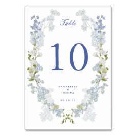 Tarjeta De Mesa Boda de las Flores Azules de Francia