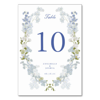Tarjeta De Mesa Boda de las Flores Azules de Francia