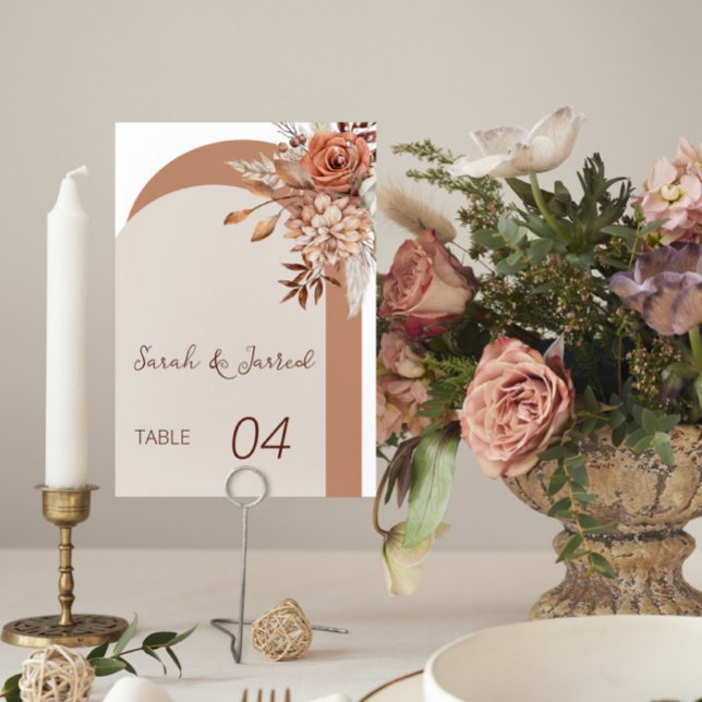 Tarjeta De Mesa Boda de las flores de otoño (Subido por el creador)