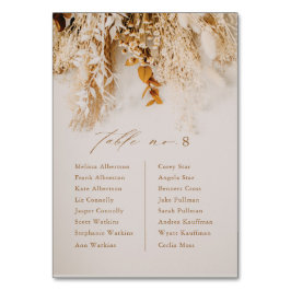 Tarjeta De Mesa Boda de las Flores de Otoño Boho