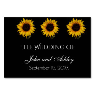 Tarjeta De Mesa Boda de las gotas de agua de girasol