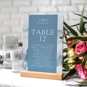 Tarjeta De Mesa Boda de las montañas grises de invierno