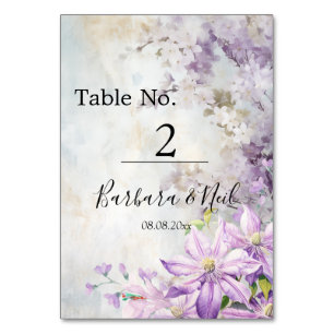 Tarjeta De Mesa Boda de lavadora acuarela floral