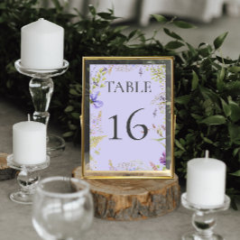 Tarjeta De Mesa Boda de Lavanda Rústica Sage Wildflowers Lavender