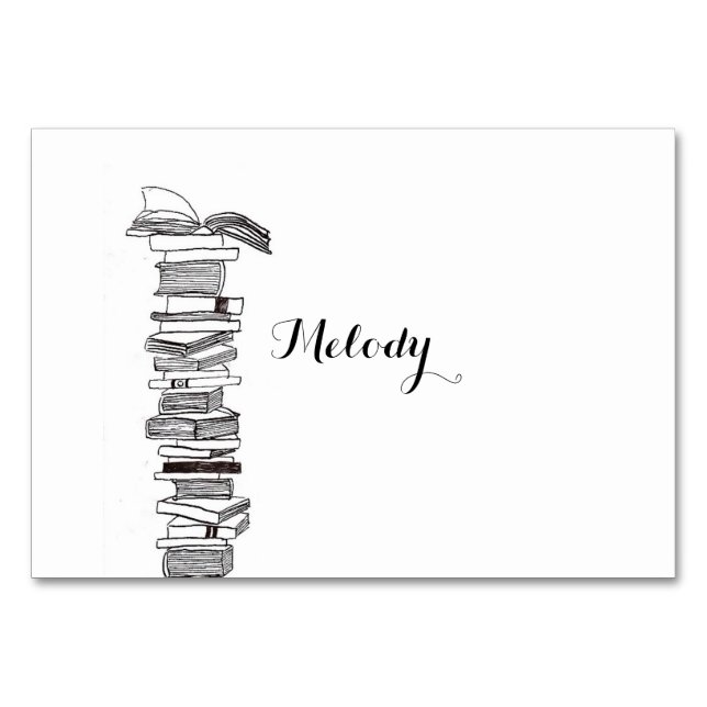 Tarjeta De Mesa Boda de libros/Tarjeta de plaza (Anverso)