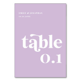 Tarjeta De Mesa Boda de Lila Púrpura Ligera de Verano