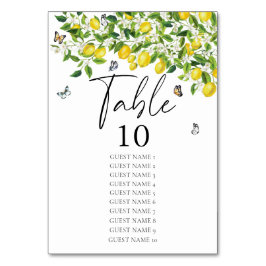 Tarjeta De Mesa Boda de limón acuarela