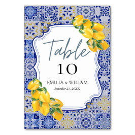 Tarjeta De Mesa Boda de limón mediterráneo