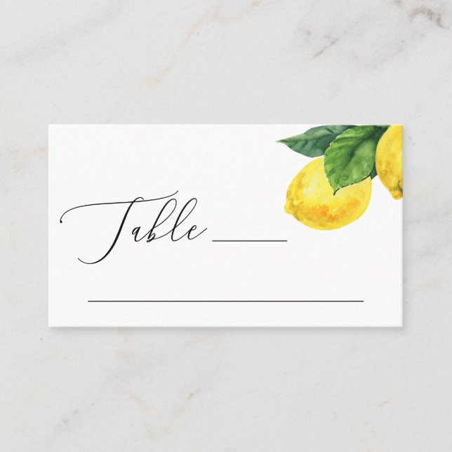 Tarjeta De Mesa Boda de limón ruso | Jardín Botánico de Citrus (Anverso)
