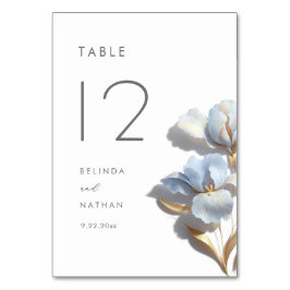 Tarjeta De Mesa Boda de lirio azul de flor 3D