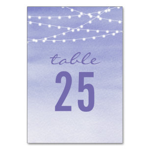 Tarjeta De Mesa Boda de luces de cadena de color de agua