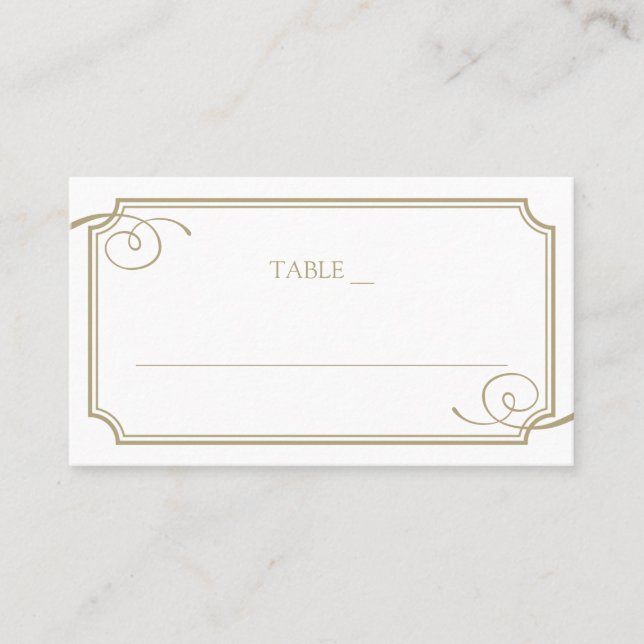 Tarjeta De Mesa Boda de lujo Classic Gold Frame (Anverso)