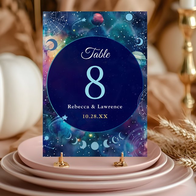 Tarjeta De Mesa boda de luna de medianoche celestial (Subido por el creador)