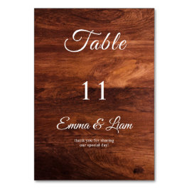 Tarjeta De Mesa Boda de madera rústica de granero