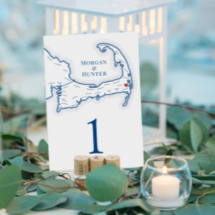 Tarjeta De Mesa Boda de MAMÁES de Wequassett Resort Cape Cod Harwi