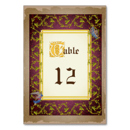 Tarjeta De Mesa Boda de manuscritos ilustrados medievales de Mock