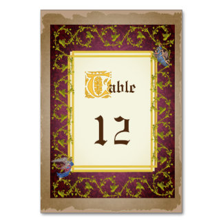 Tarjeta De Mesa Boda de manuscritos ilustrados medievales de Mock 
