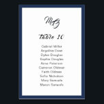 Tarjeta De Mesa Boda de marco azul marino<br><div class="desc">Marco azul clásico de la Marina. Elegante matrimonio Número de mesa de un solo asiento.</div>