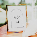 Tarjeta De Mesa Boda de marco de arco de guiones de caligrafía cap<br><div class="desc">Diseño moderno y elegante impreso Whimsical Minimal Script Arch Frame Boda Número de tabla que se puede personalizar con el texto y agregar cada tarjeta de número de tabla a su carrito, uno por uno. Haga clic en el botón "Personalizar" y utilice nuestra herramienta de diseño para modificar esta plantilla....</div>