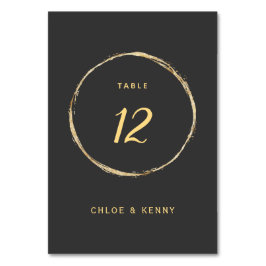 Tarjeta De Mesa Boda de marco de círculo de oro ruso y ruso